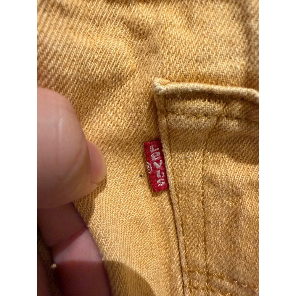 Levi's 501 Original Fit Jeans Mens 38x34 Yellow Straight Leg Button Fly Denim